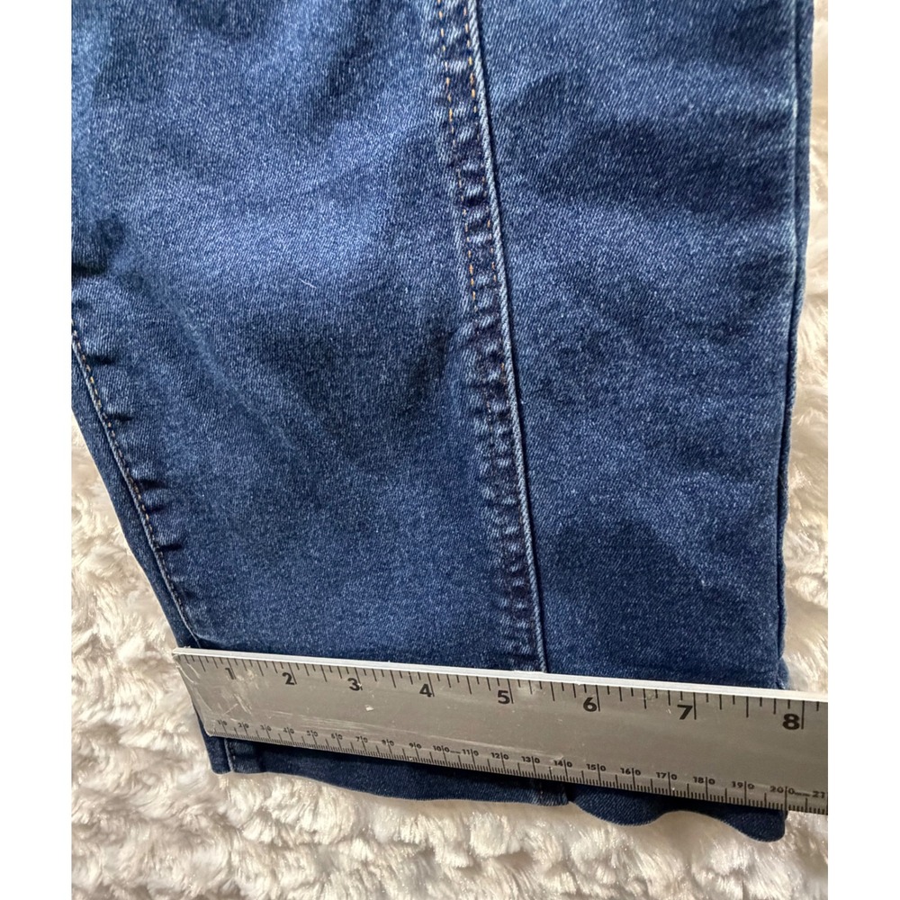 Flamingals Women Size L Wide Leg Cuffed Mid Waist Embroidery Baggy Jeans - Picture 4 of 9